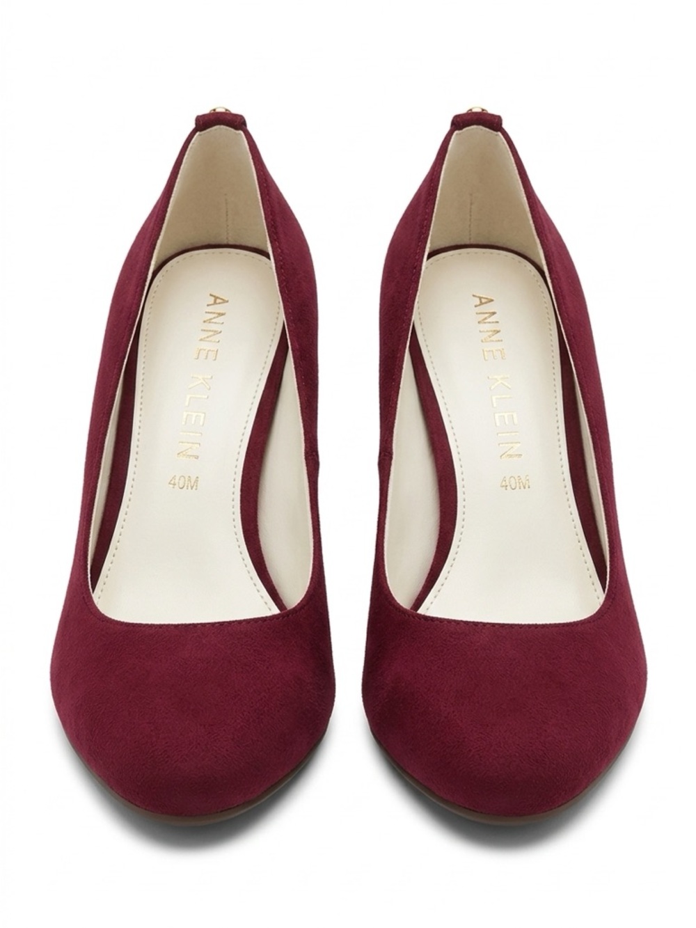 Anne Klein Wine Red Suede Round-Toe Pumps